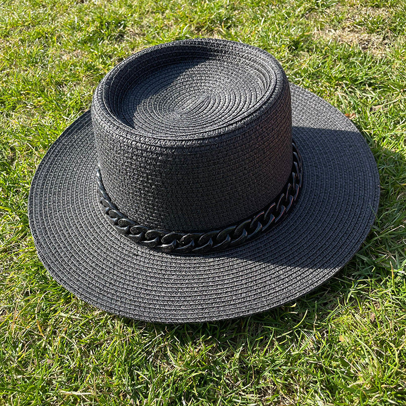Candy Girl Chain Straw Hat Beach Big Brim