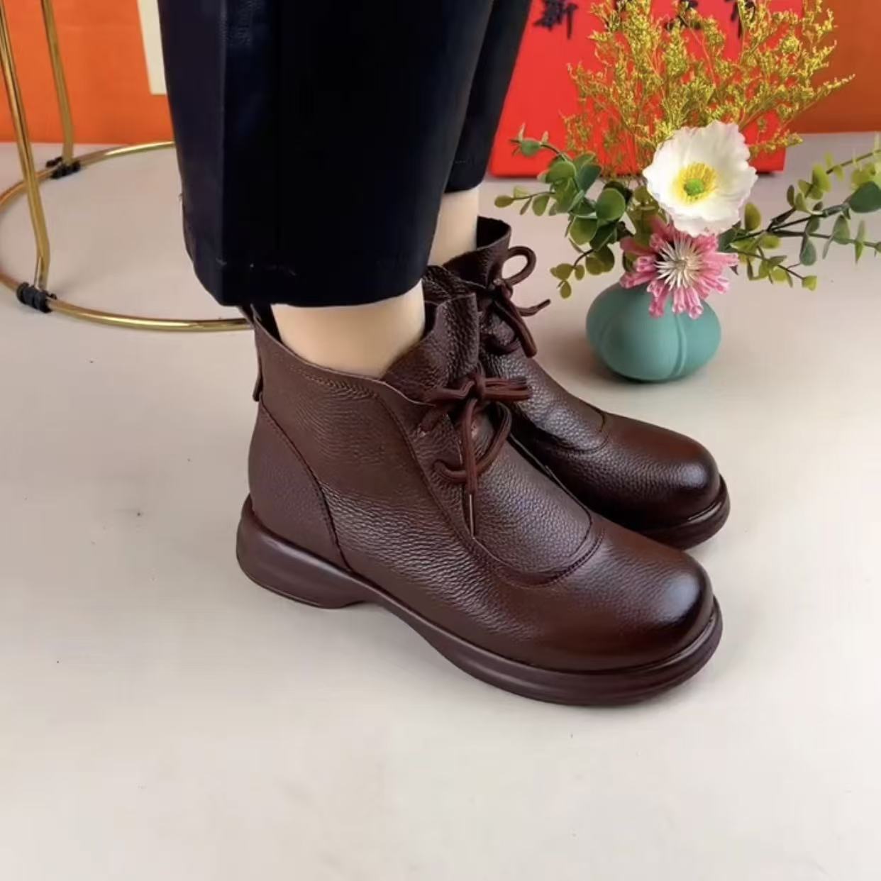 Women's  British-style Ankle Boots With Flat
