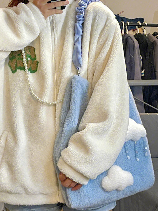 Cute Girl Plush Cloud Large Capacity Bag Female