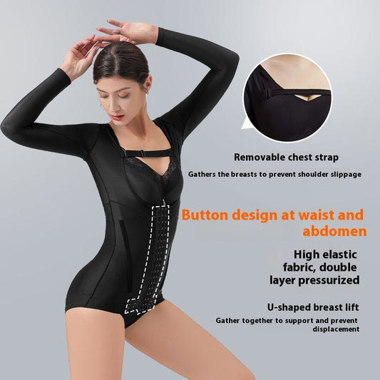 Upper Body Arm Fat Extraction Back Shaping Strong Pressure Long Sleeve Jumpsuit Hip Lifting