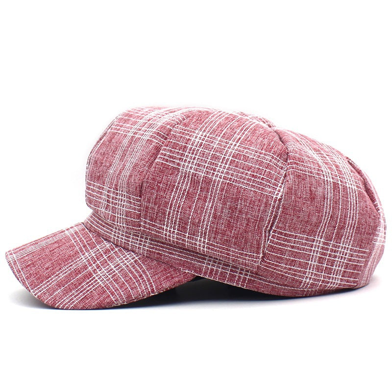 Spring Summer Outdoor Sun Hat Casual Plaid