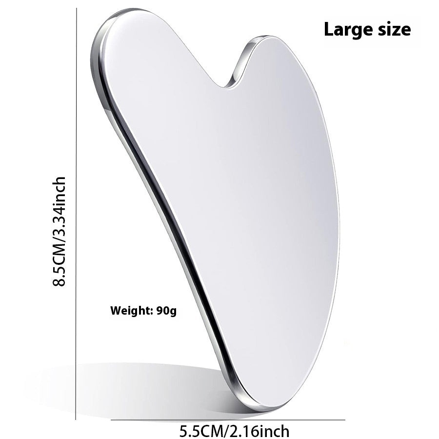 Stainless Steel Heart-shaped Hand Face Metal Massage Scrapping Plate
