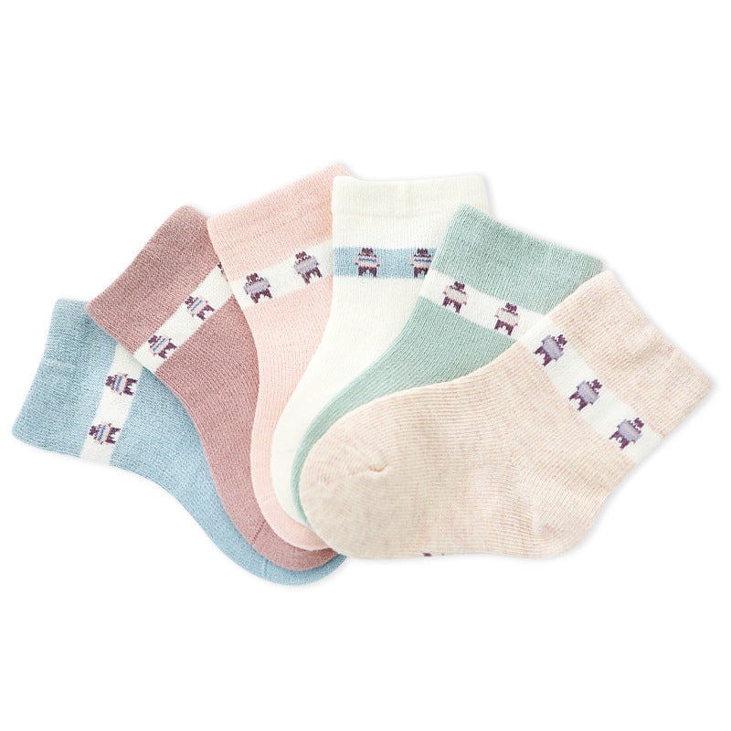 Cute Cartoon Horizontal Strip Baby Socks Creative Fashion Children's Rainbow