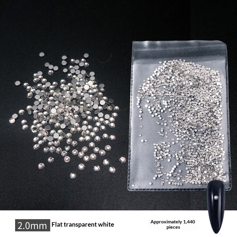 Transparent Flat-bottomed Small Round Rhinestones For Dazzling Nail Art