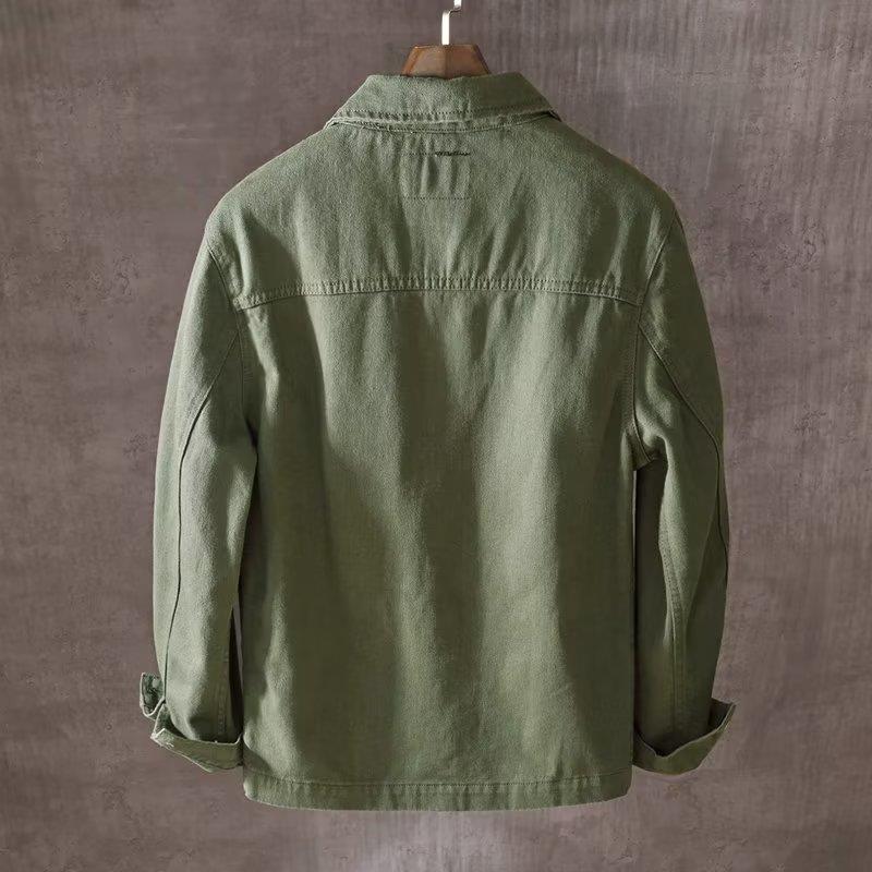 Heavyweight Washed Denim Trendy Street-style Casual Workwear Jacket