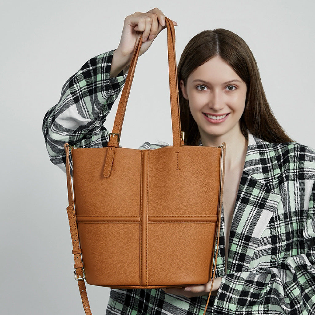 First Layer Cowhide Portable One Shoulder Combination Bags Crossbody