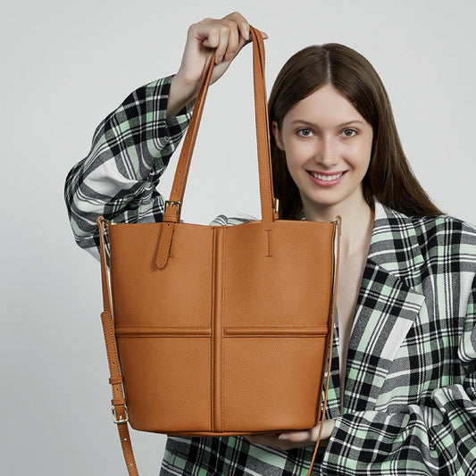 First Layer Cowhide Portable One Shoulder Combination Bags Crossbody