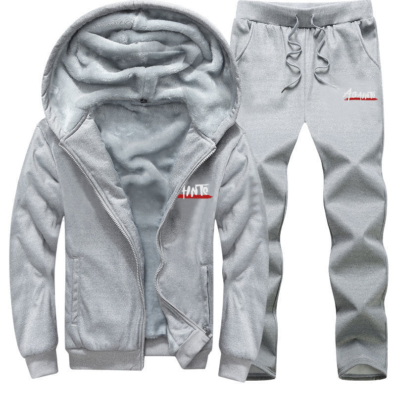 Fleece-lined Casual Sports Suit Autumn And Winter