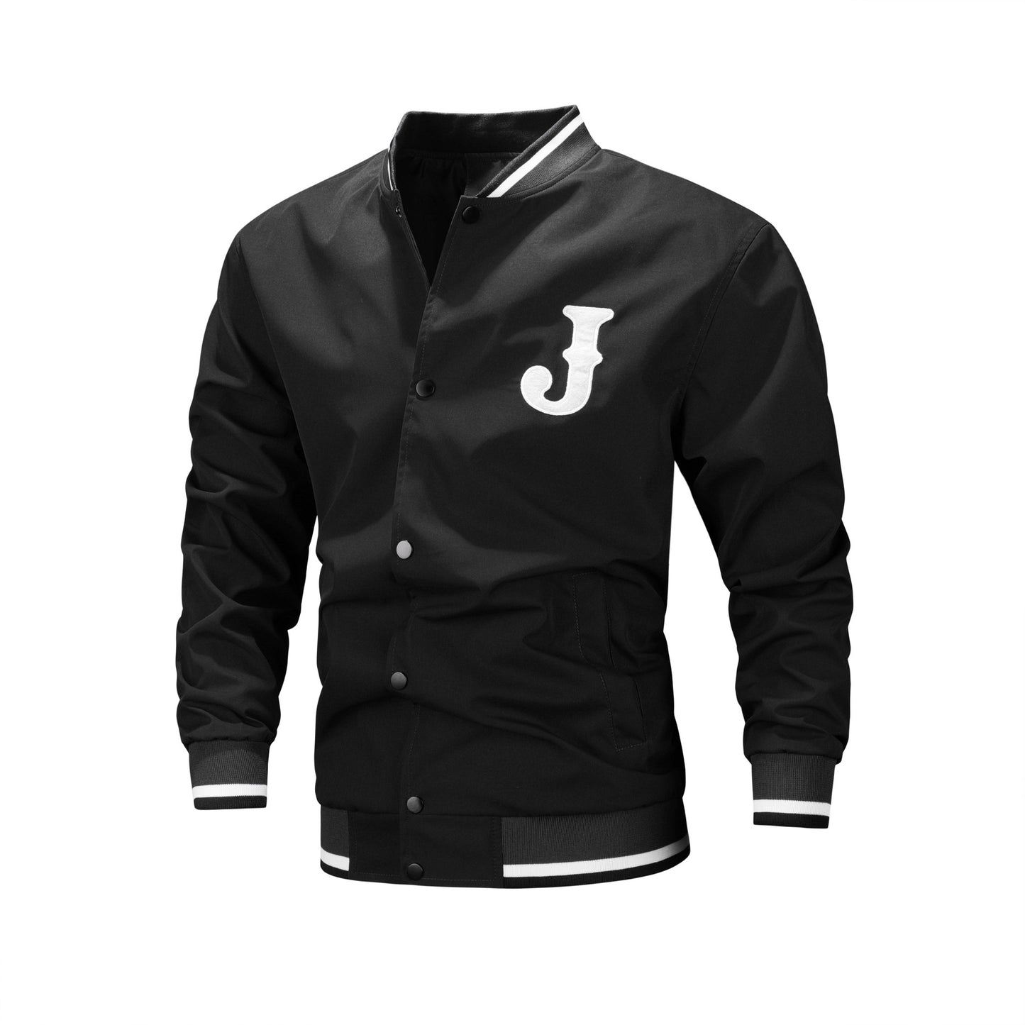 Mens Sporty Casual Embroidered Letter Jacket