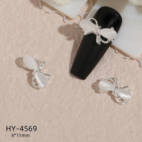 New Nail Beauty Butterfly Silver Metal Alloy Rhinestone DIY Ornament Accessories