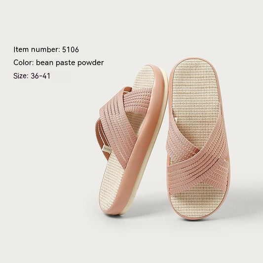 Cotton And Linen Slippers For Women Living At Home