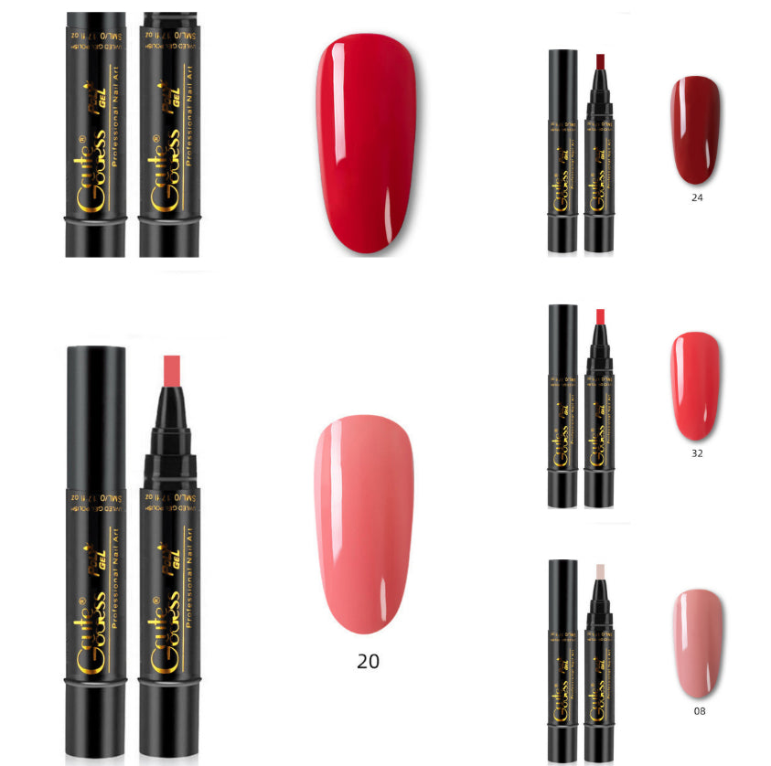 Nail Glue Pen 3 In 1   One-step Glue Phototherapy Plastic Nail Magnet Pen French Water Ripple Cat Eye Strong Magnet Pen DIY Manicure Tool Pen