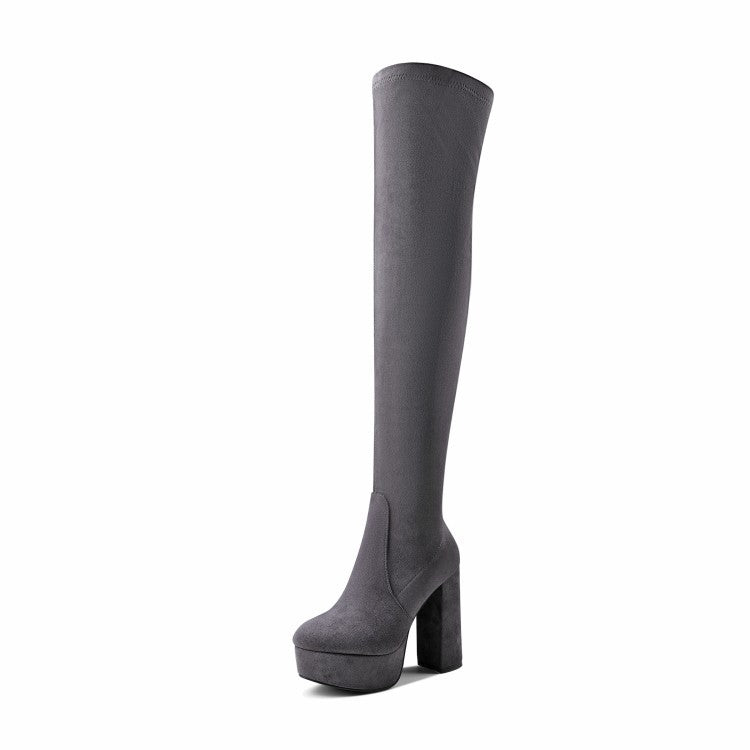 Thick High-heeled Over-the-knee Women's Plus Size Boots