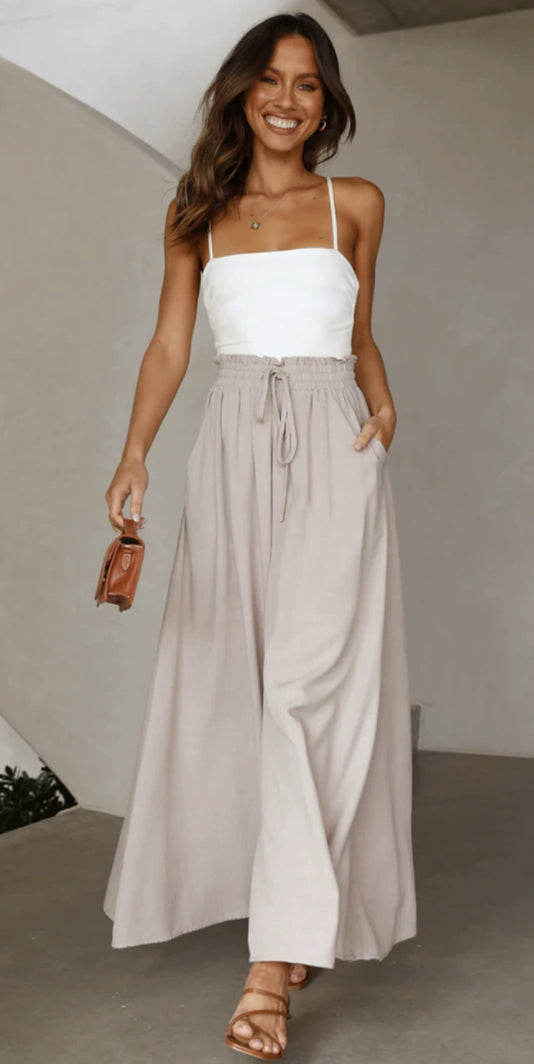 Women's Loose Wide-leg Pants With Pockets