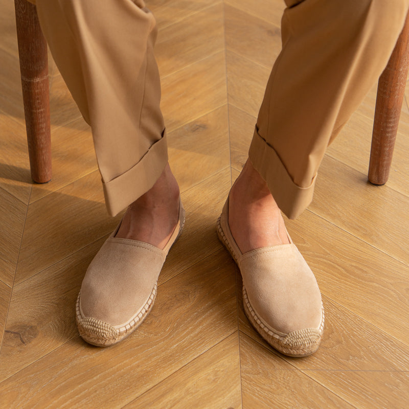 Fåreskind Fisherman-sko i ruskind med afslappet slip-on-design