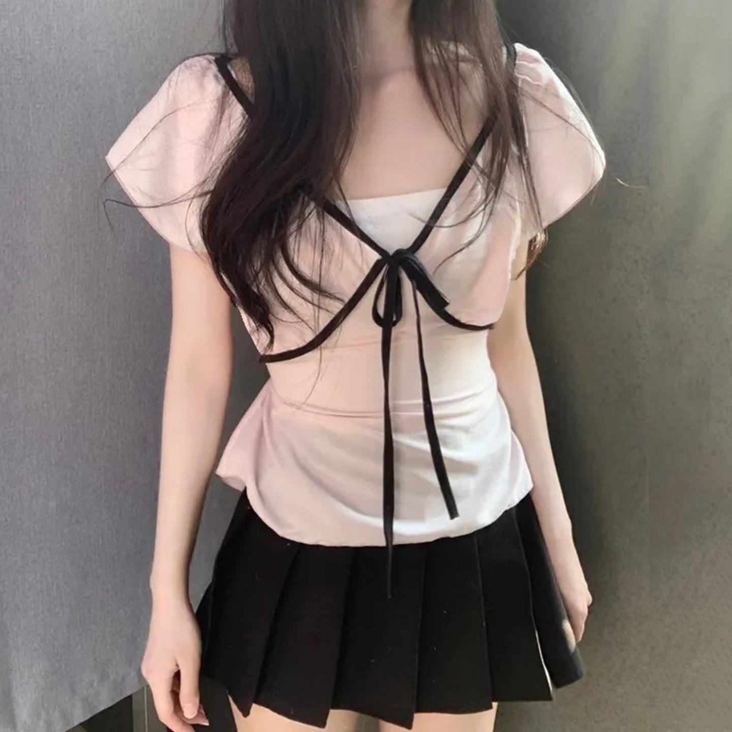 Pure Desire Style Girl Design Sense Slim Fit Slimming Top