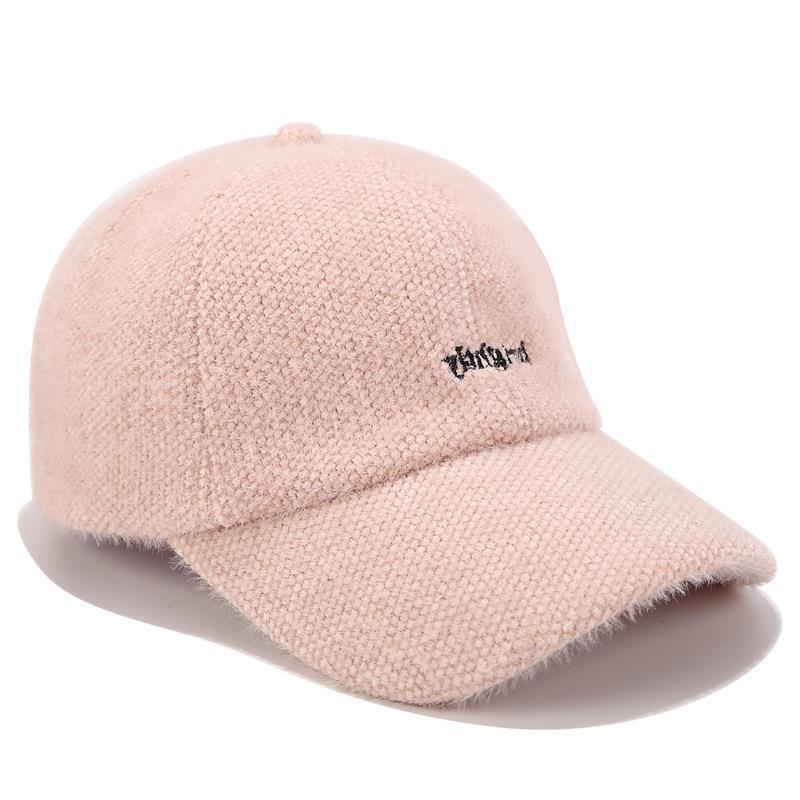 Women's Autumn And Winter Woolen Fabric Warm Letter Embroidery Hat