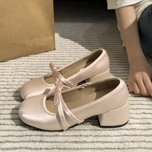 Summer Shallow Mouth Ballet Round Toe Single Shoes