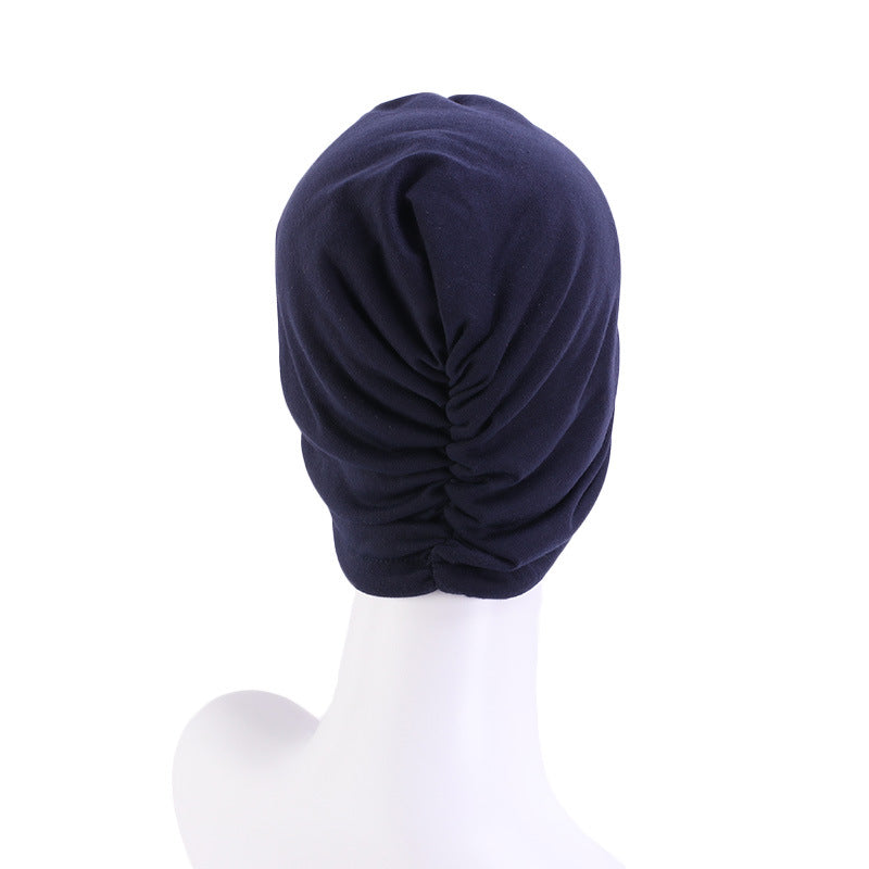 Double-layer Satin Cotton Headscarf Cap Ethnic Turban-style Headwear
