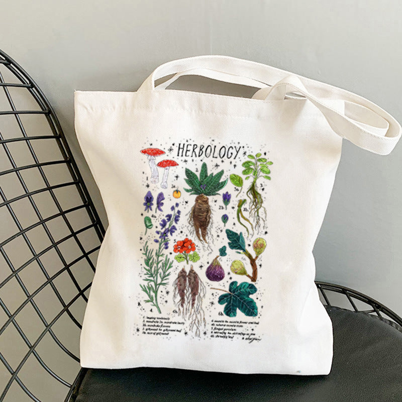 Mushroom Print Personalized Creative One-shoulder Canvas Bag