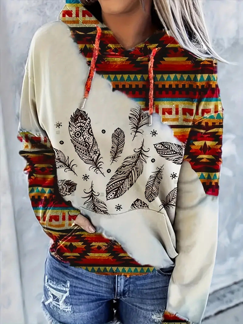 Women's Hoodie Fashionable Ethnic Style Casual Sports Hoodie