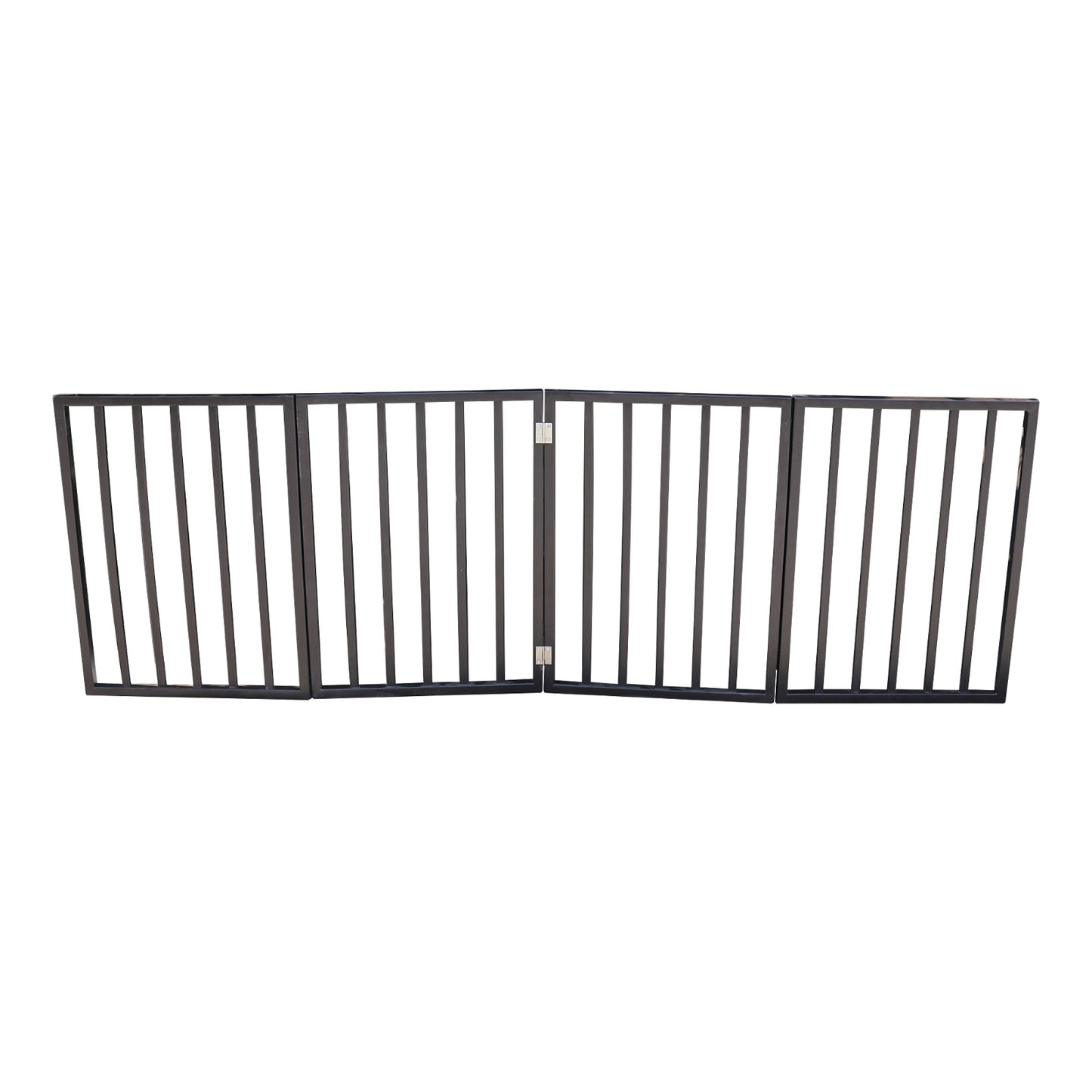 Wooden Pet Gate - Freestanding, Folding For Doorways, Stairs, House, Brown Arc