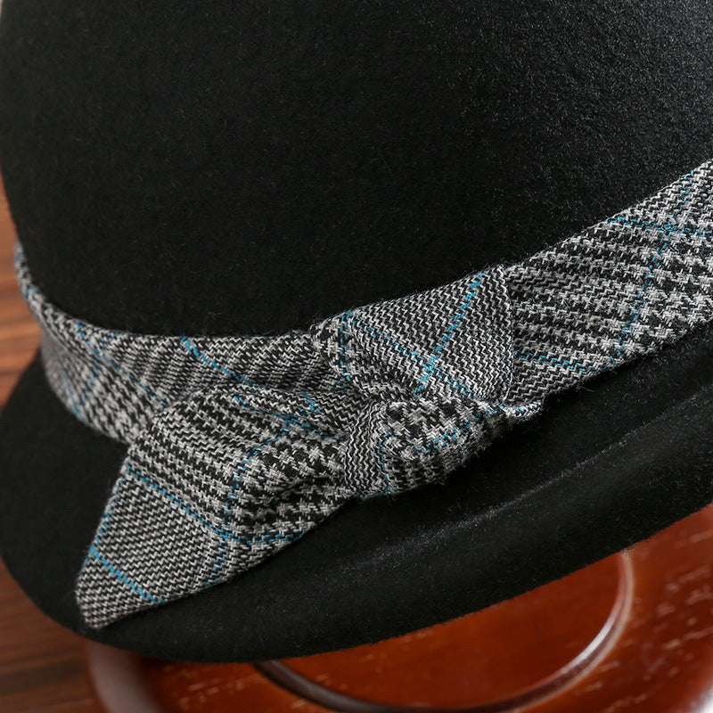 Elegant Retro Bucket Hat All-matching Woolen Gift