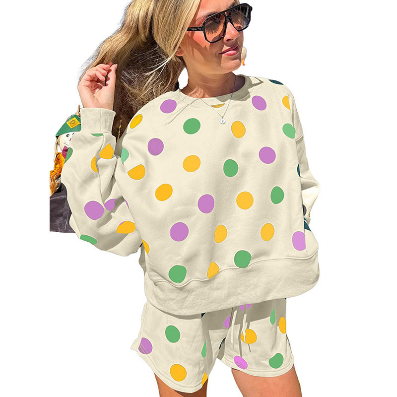 Multicolour Polka Dot Print Drop Sh