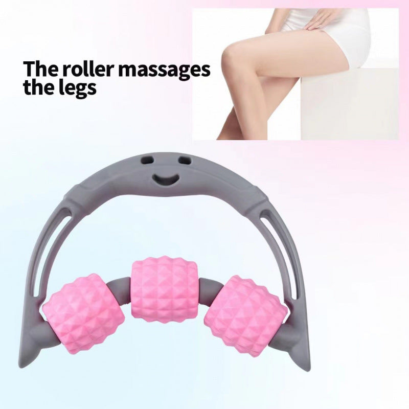 Handheld Massage Roller With Three Wheels For Yoga Meridian Clearing Acupoint Stimulation