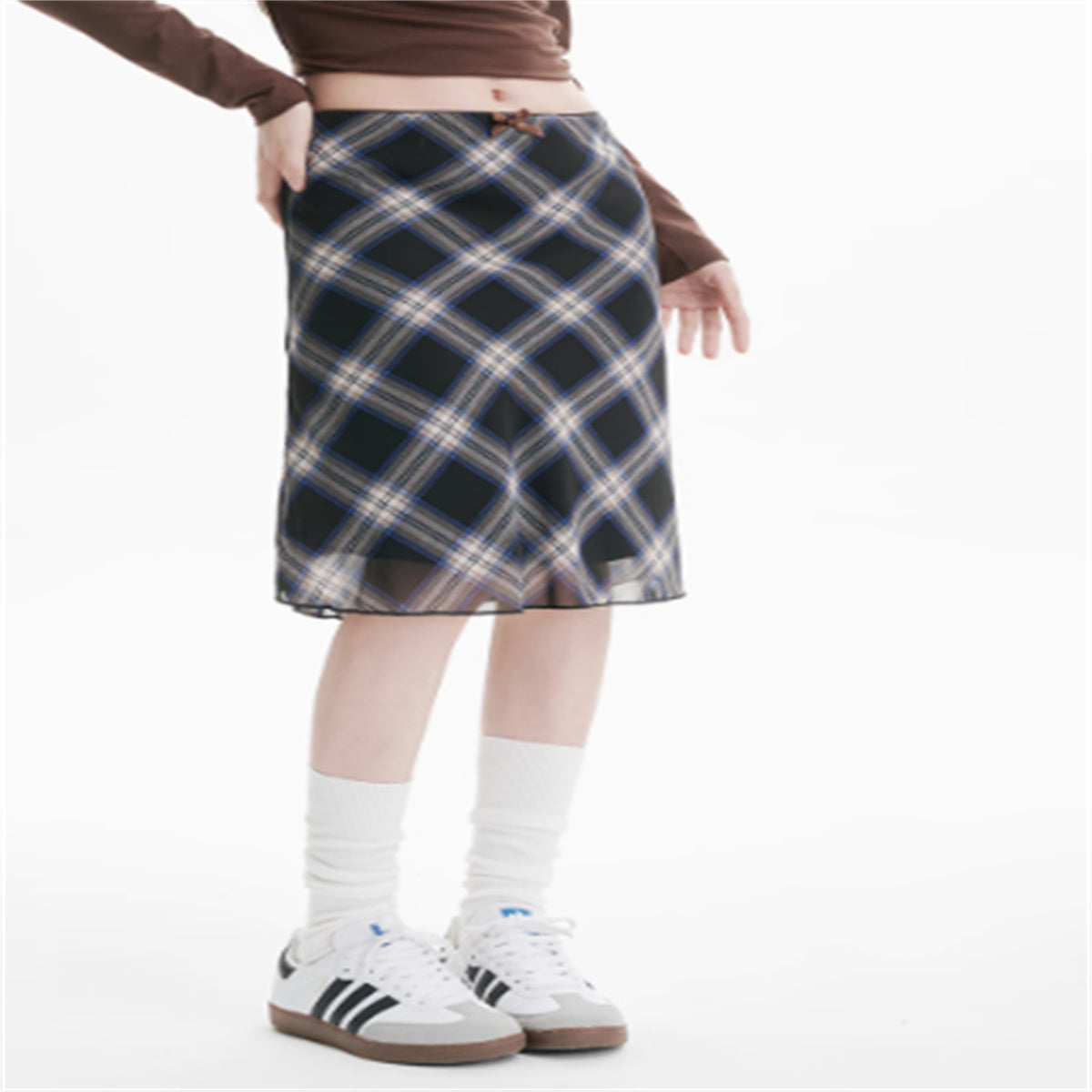 High Waist Slimming All-match Medium And Long Petite A-line Skirt