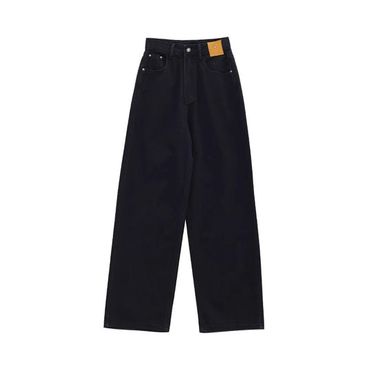 Black Oversized Jeans Women's High Waist Wide Leg
