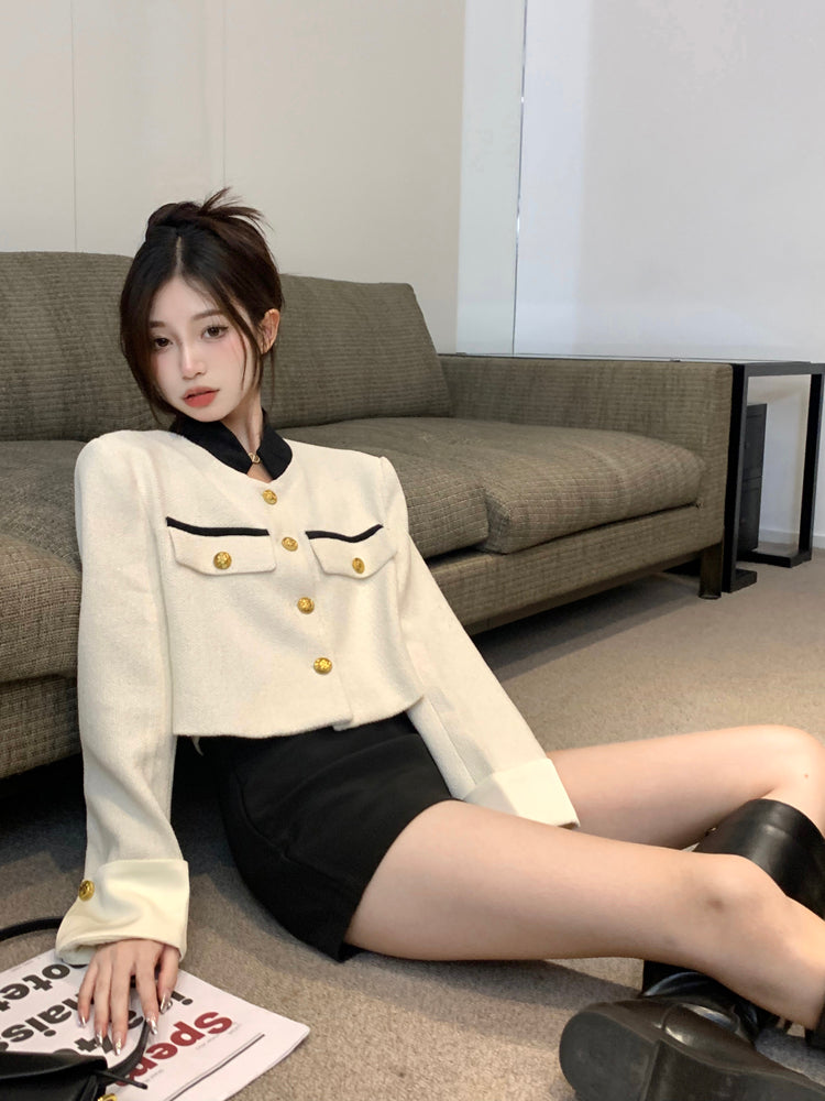 Short Stitched Knitted Jacket Equestrian Clothing