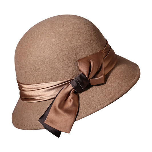 Japanese Black Retro Easy Matching Wool Warm Bucket Hat