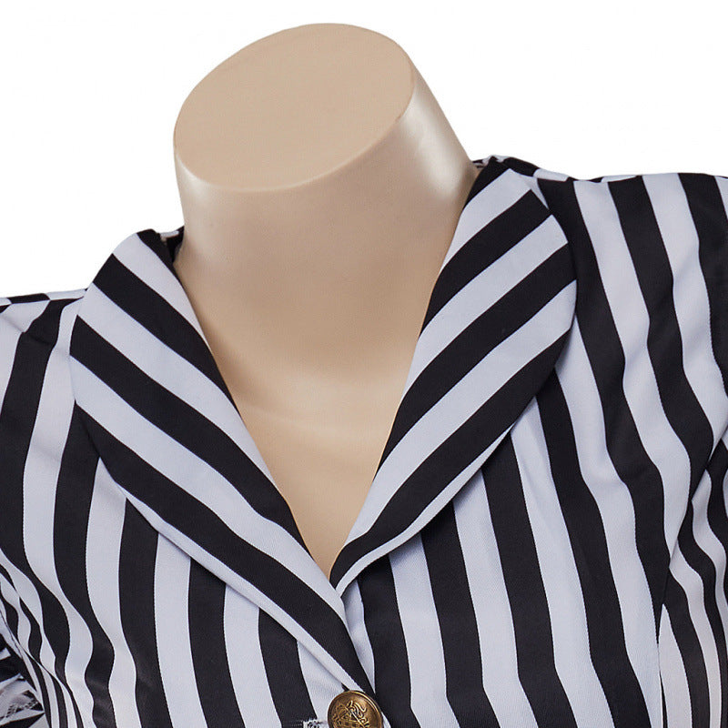 Womens Steampunk Outfit Striped Vest Jacket Top
