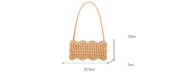 Small Women's Woven One Shoulder Wave Pattern Handbag