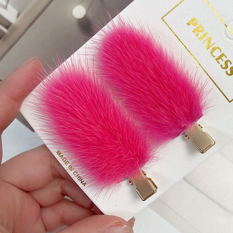 Fashion Women's Mink Hair Seamless Plush Hairpin