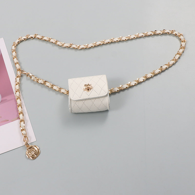 Rhombus Waist Chain Accessories Women's Small Square Bag