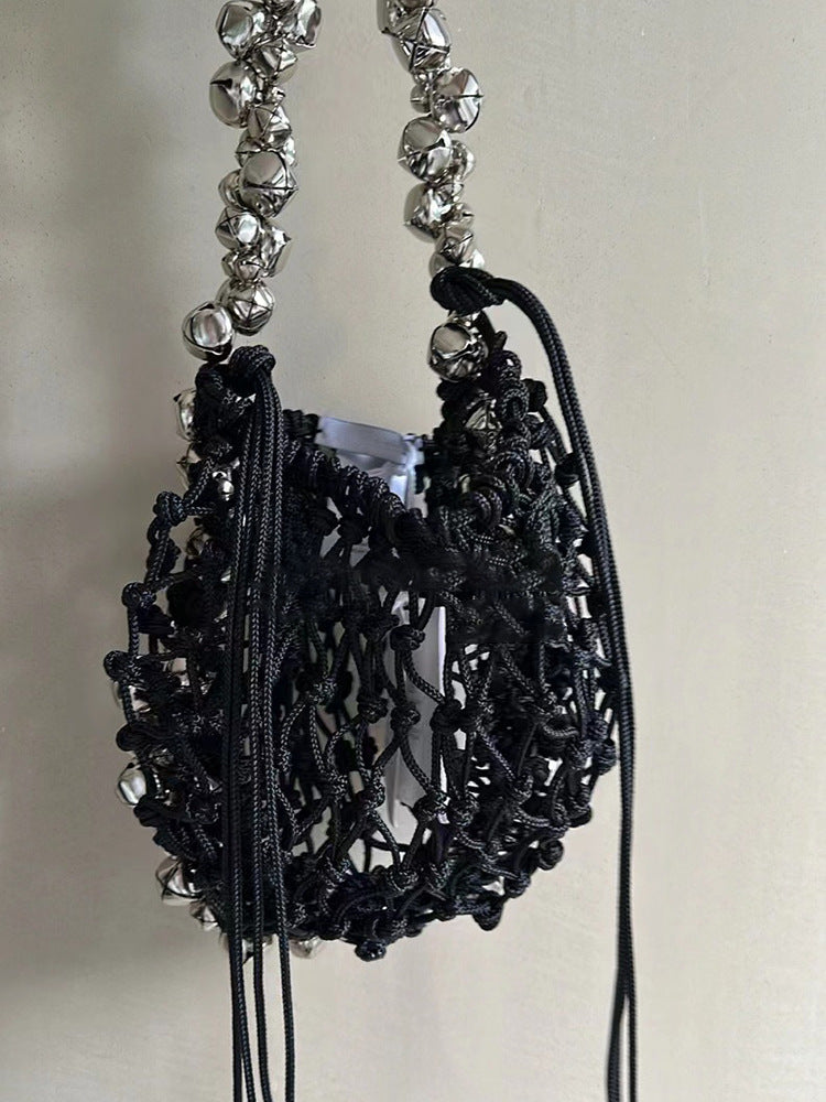 Dark Silver Bell Portable Shoulder Underarm Bag