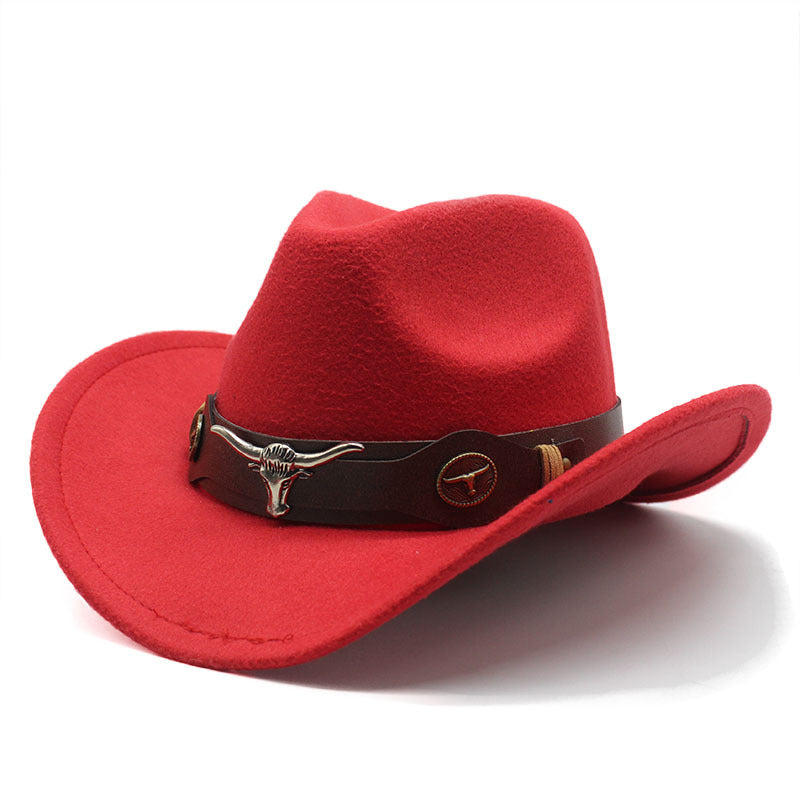 Ethnic Style Cow Standard Western Denim Top Hat