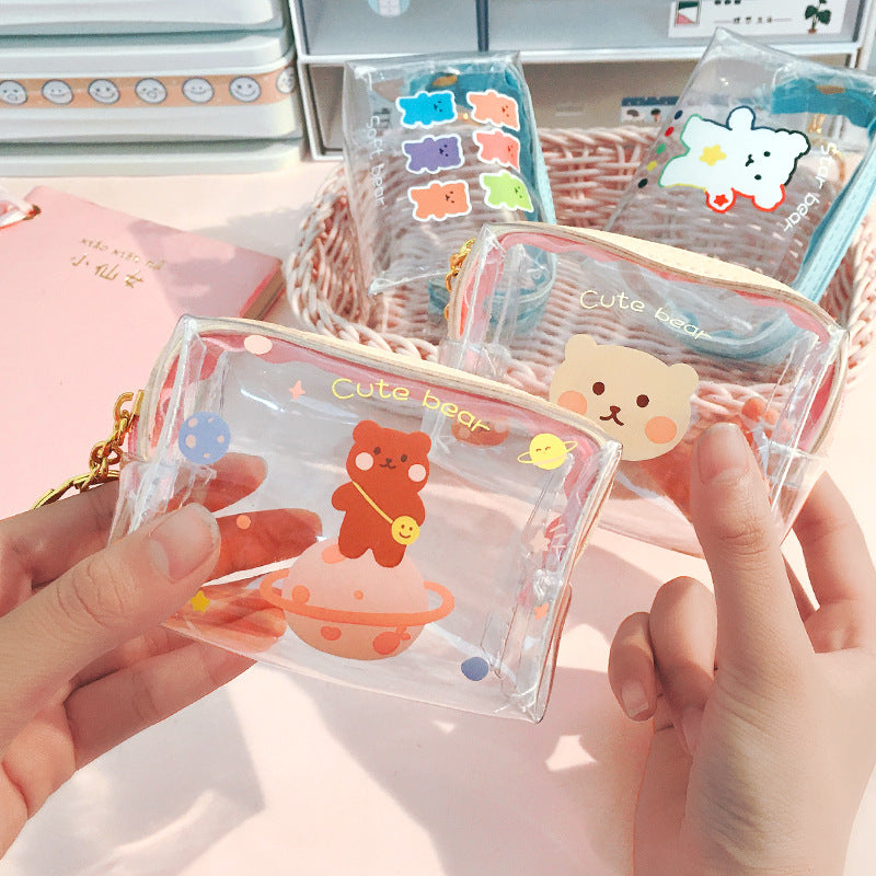Girly Heart Transparent Zipper Coin Purse