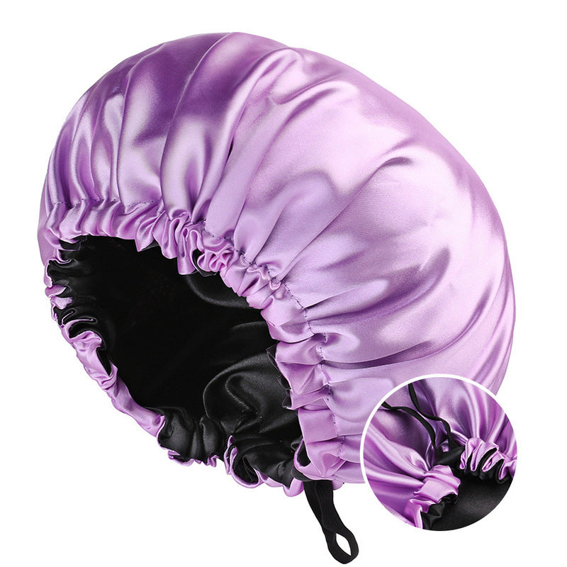 New Women's Fashion Double-layer Satin Sleeping Hat