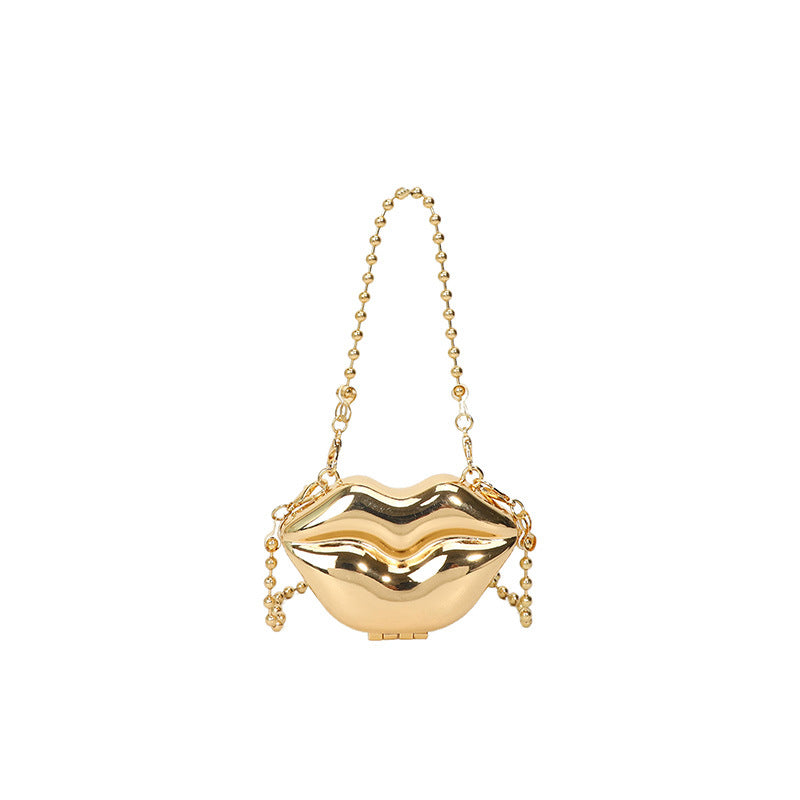 Personalized Lip Shape Shiny Shoulder Bag
