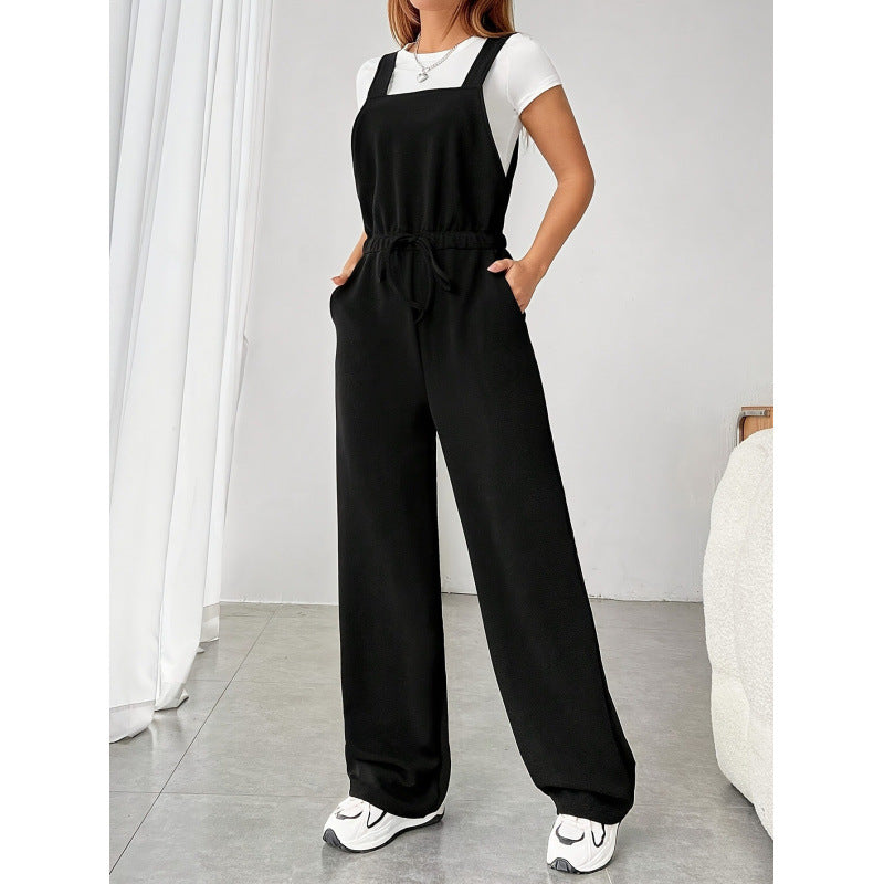 European And American-style Sleeveless Elegant Black Jumpsuit