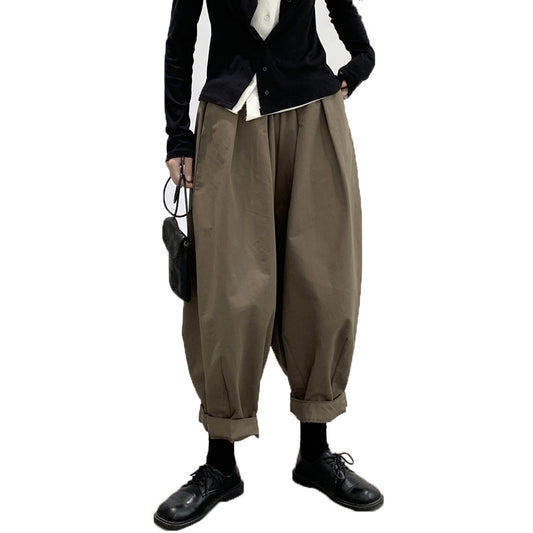 Dark Black Casual Women's Loose Pants