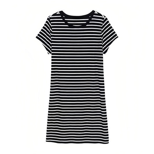 Knitted Striped Long Stylish Casual Elegant Dress