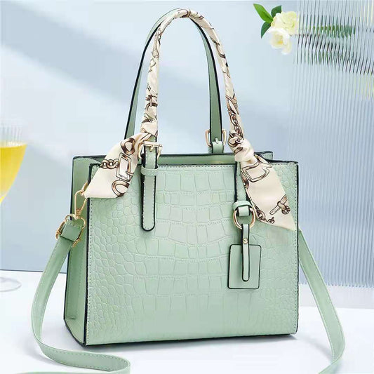Pattern Tote Bag Trendy Silk Scarf Stone Pattern One-shoulder Messenger Handbag Handbag