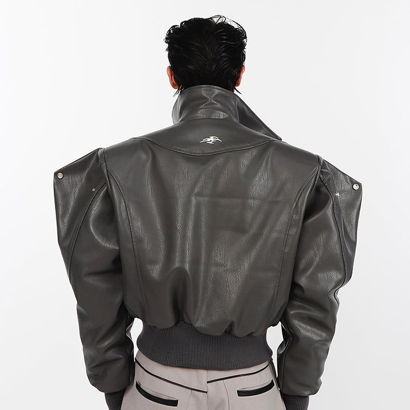 Men's Pu Leather Short Motorcycle Suit