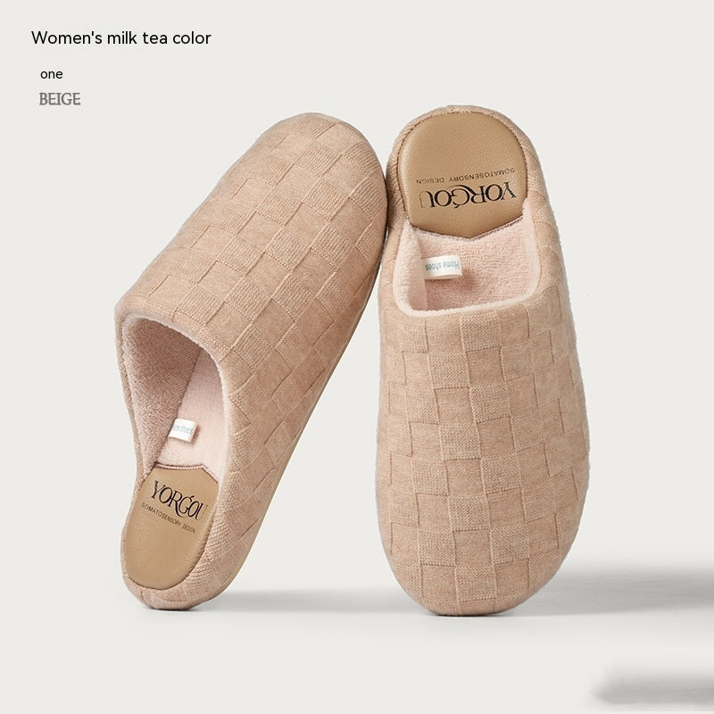 Coral Fleece Thermal Base Cotton Slippers