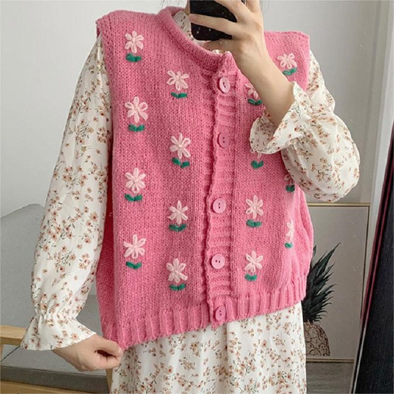 Sweet Young Knitted Vest For Women