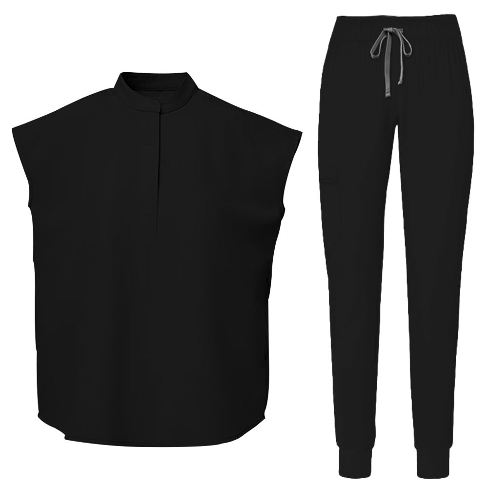 Women's Fashionable Workwear With A Stand-up Collar And Large Cuffs